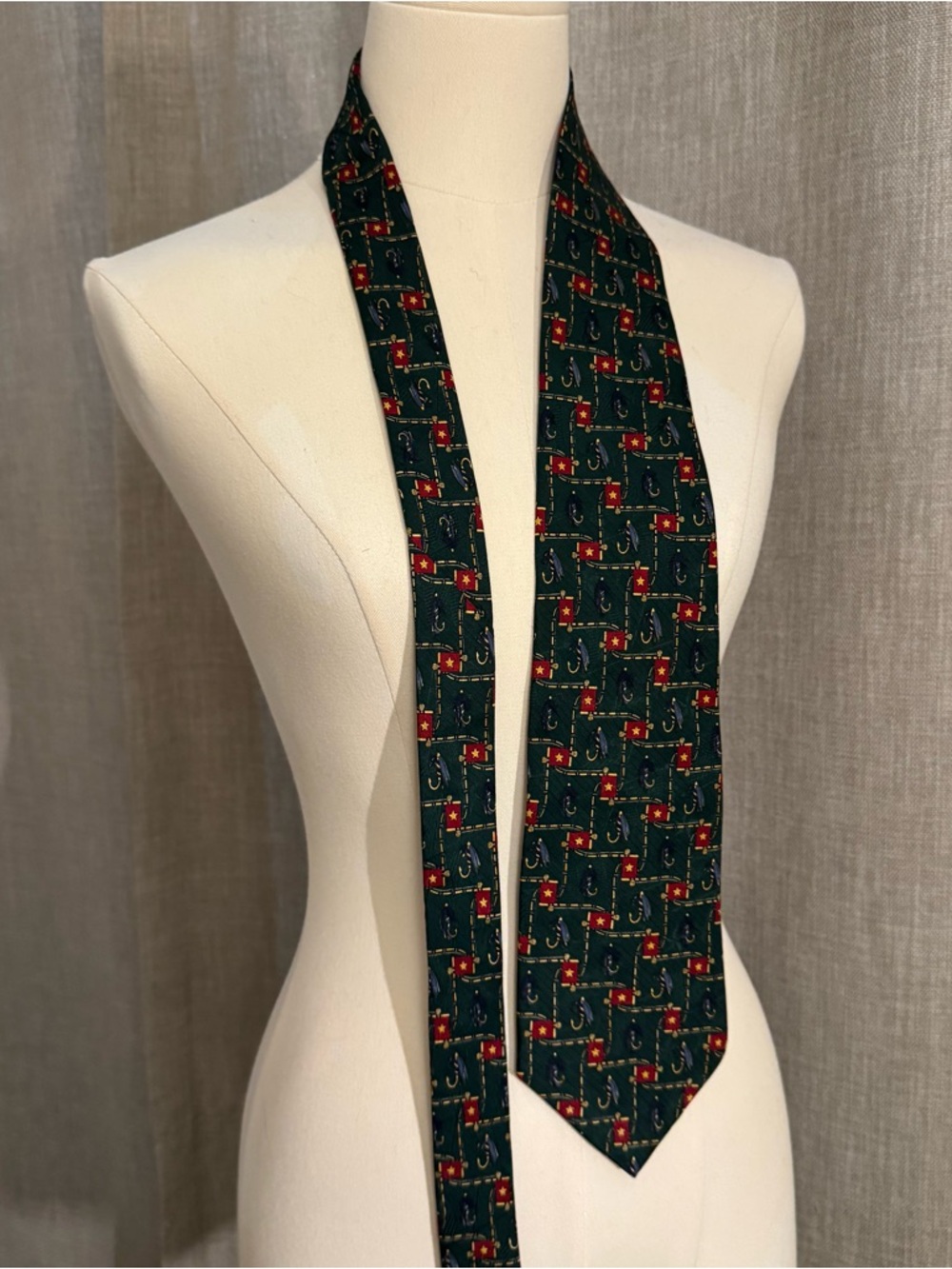 Vintage Tommy Hilfiger Emerald Silk Tie – 100% Silk